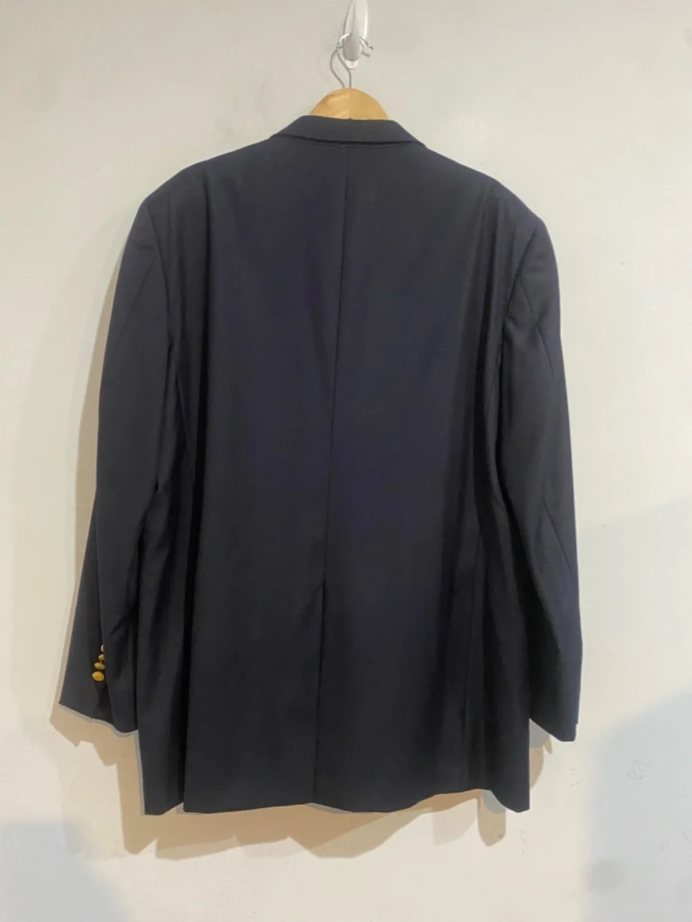 BROOKS BROTHERS Madison SaxXon Wool Navy Blazer Sport Coat 46L Gold Button
